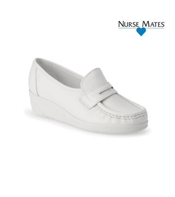 Pennie 經典手縫製白色護士鞋（船踭）
