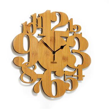 天然竹紋 竹製 數字森林 掛牆鐘